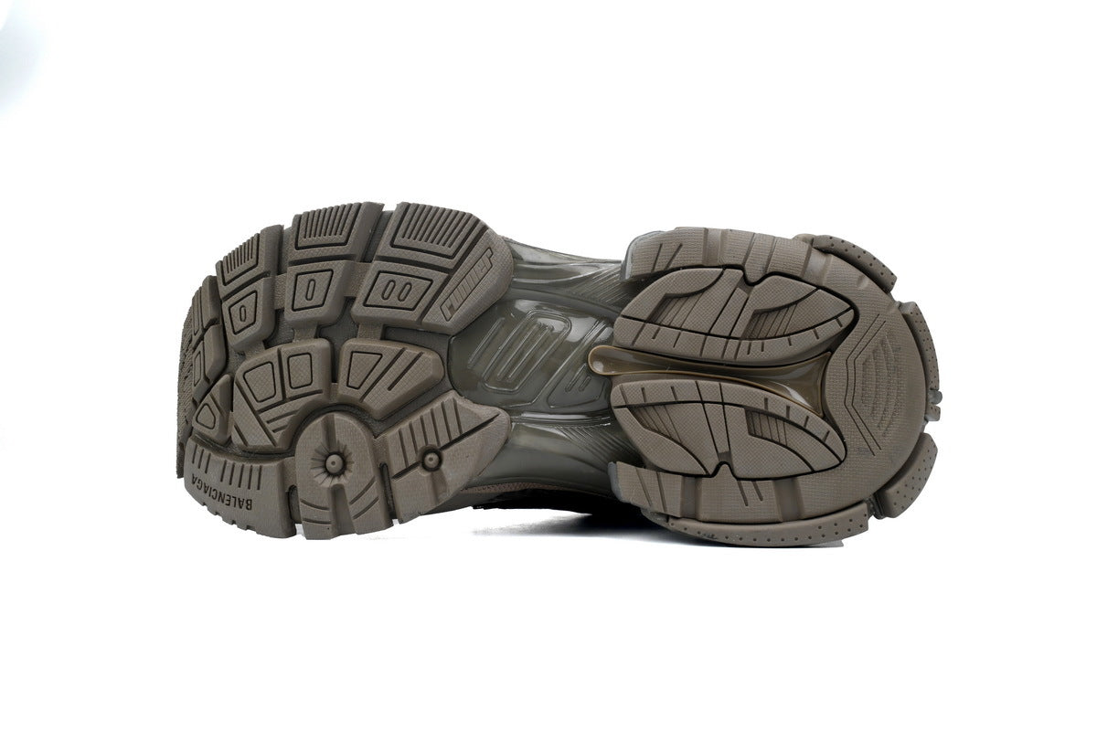 Balenciaga Runner Graffiti Sneakers Dark Taupe "Dark Taupe/Black" Distressed Mesh Chunky Trainer