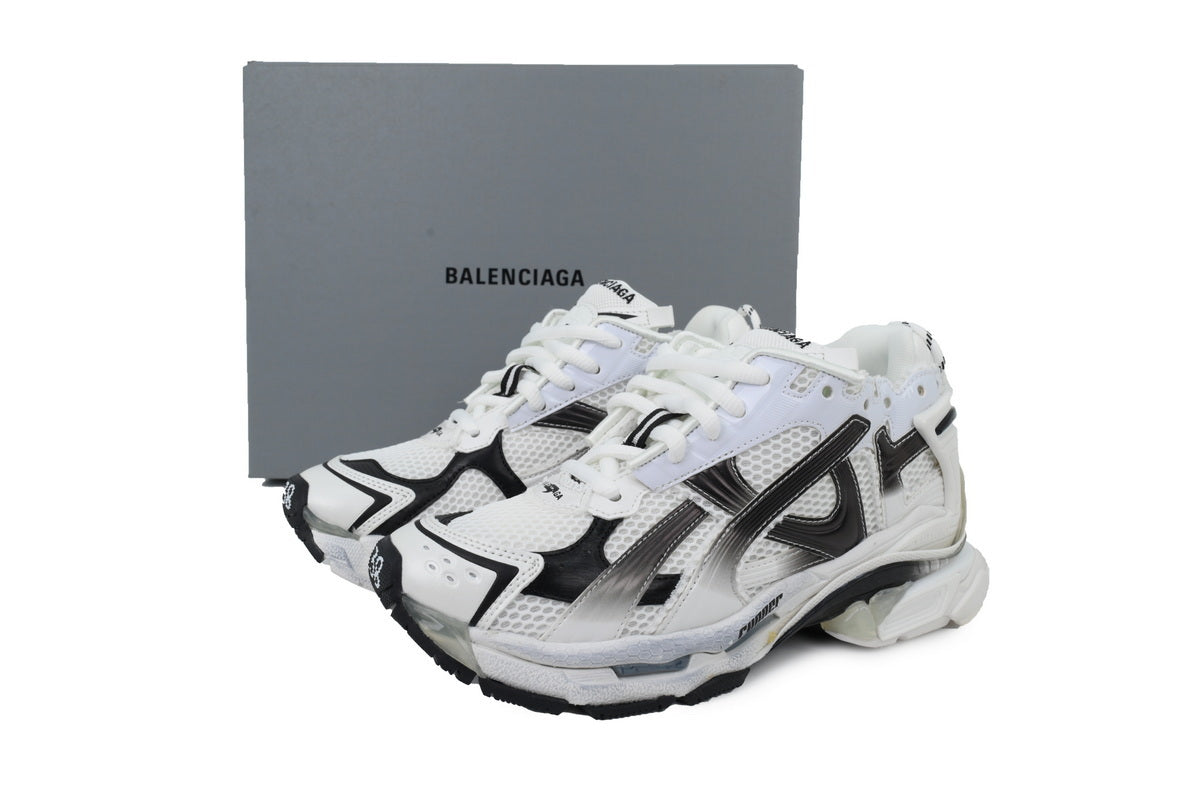 Balenciaga Runner Sneakers "White Black Gradient"-retro thick sole dad shoes，Women's Shoe Sale / Men's Shoe Sale