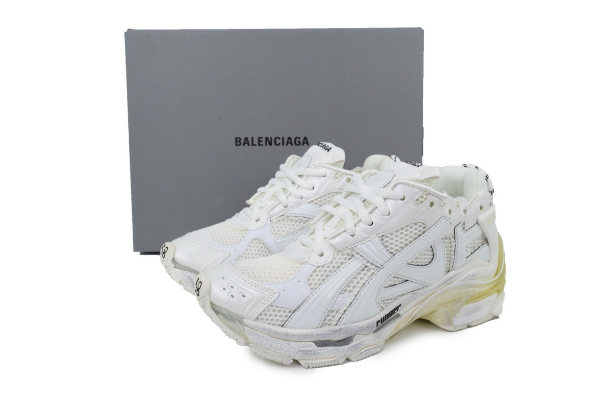 Balenciaga Runner Sneakers Men Women "White"-retro thick sole dad shoes，Women's Shoe Sale / Men's Shoe Sale