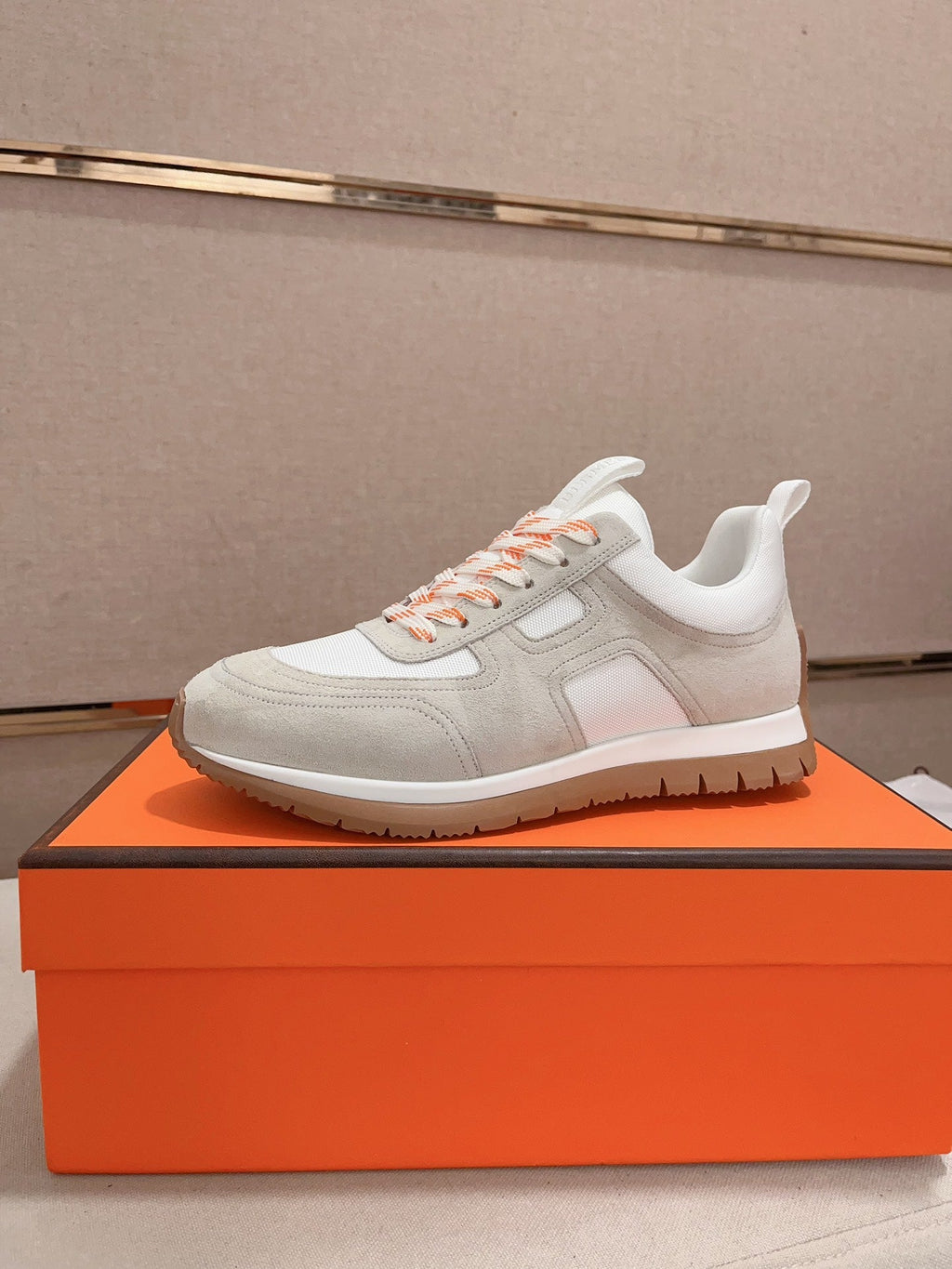 Hermès Trail Sneaker "Light Grey" Suede Mesh Men Casual Sneakers