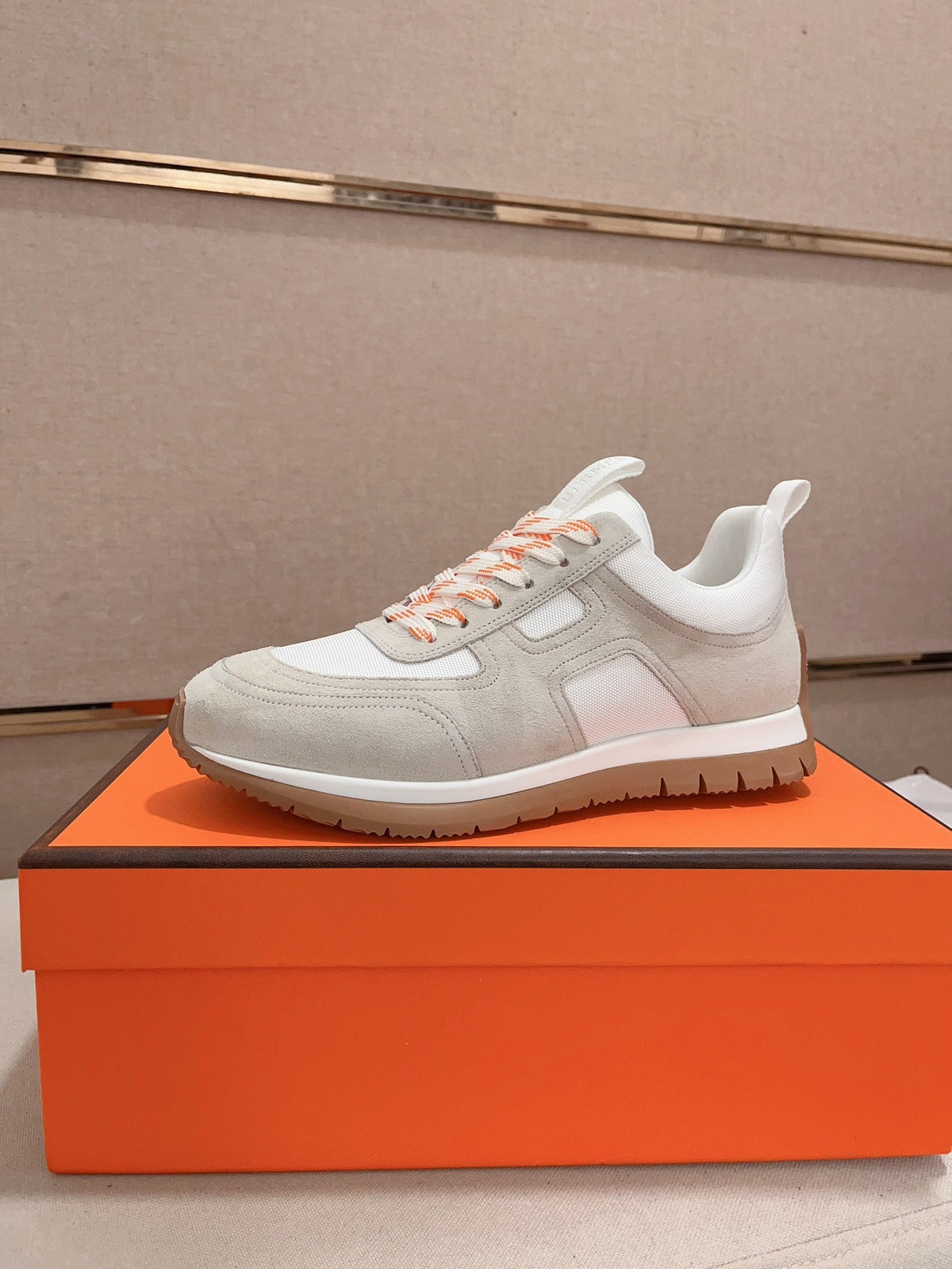 Hermès Trail Sneaker "Light Grey" Suede Mesh Men Casual Sneakers