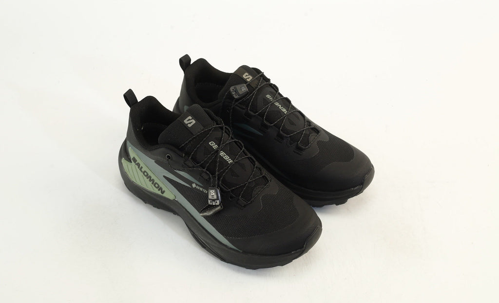 Salomon Genesis GTX Trail Running Shoes "Black Sage Green"- outdoor hiking shoes/Women's Shoe Sale / Men's Shoe Sale
