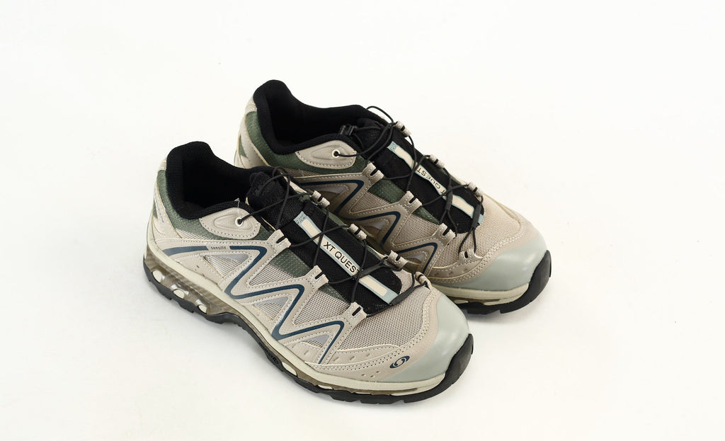 Salomon XT-Quest Trail Running & Hiking Shoes，“Vanilla Ice/Black/Bistro Green”