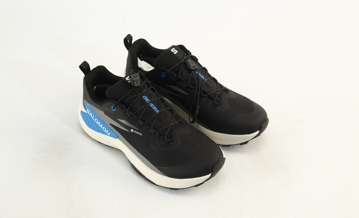Salomon Genesis GTX Trail Running Shoes "Black White Blue"- outdoor hiking shoes/Women's Shoe Sale / Men's Shoe Sale