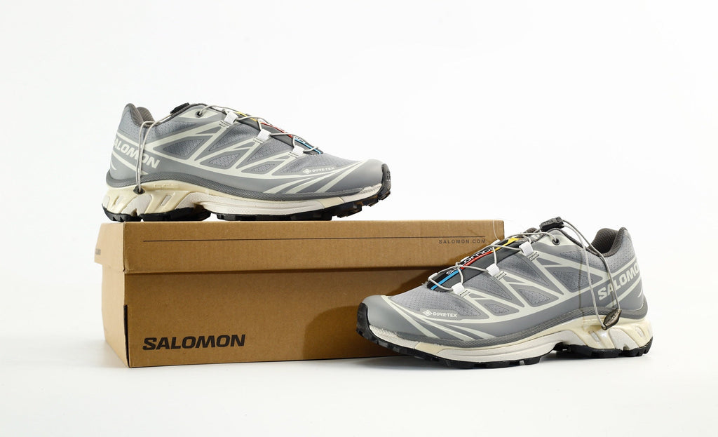 Salomon XT-6 GTX Men's Waterproof Trail Running Shoes "Grey Cream"- outdoor hiking shoes/Women's Shoe Sale / Men's Shoe Sale