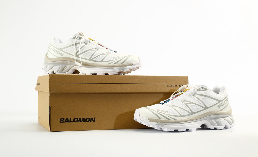 Salomon S-LAB XT-6 Men's Outdoor Trail Running Shoes "White Silver Grey"- outdoor hiking shoes/Women's Shoe Sale / Men's Shoe Sale