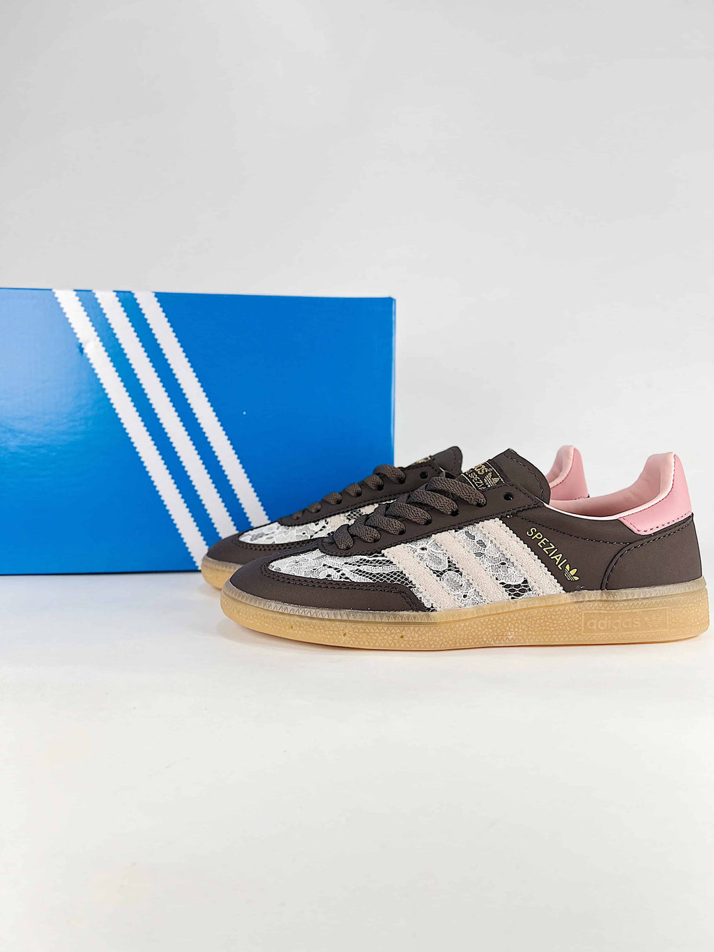 Adidas Originals Handball Spezial "Dark Brown Pink Gum" Sneakers-Classic sneakers，Adidas Women's Shoe Sale / Men's Shoe Sale