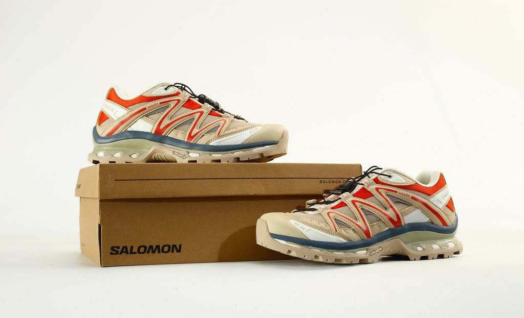 Salomon XT-Quest Trail Running & Hiking Sneakers, “Beige/Red/Blue”