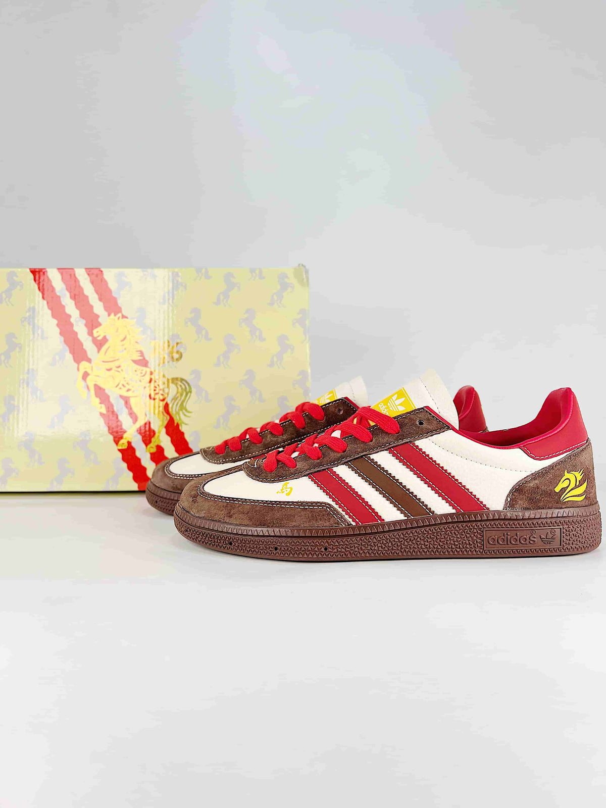 Adidas Handball Spezial Year of Horse "Brown Red Cream"-Classic sneakers，Adidas Women's Shoe Sale / Men's Shoe Sale