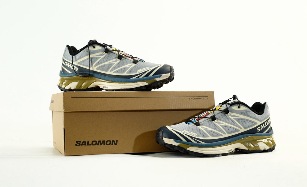 Salomon XT-6 S-LAB Men Women Outdoor Trail Running Shoes "Grey Navy Blue Olive"