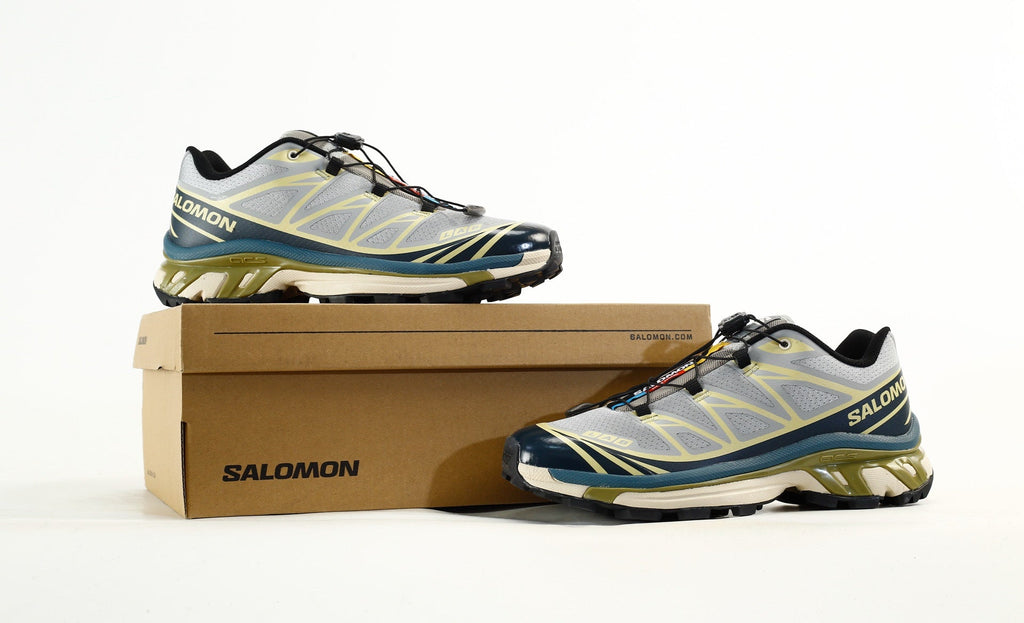 Salomon S-LAB XT-6 Men's Outdoor Trail Running Shoes "Grey Navy Yellow"- outdoor hiking shoes/Women's Shoe Sale / Men's Shoe Sale