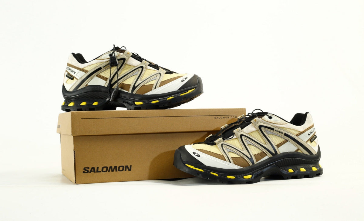 Salomon XT-Quest GORE-TEX Waterproof Trail Running & Hiking Shoes，“Sahara Sun/White Pepper/Beach Ball”