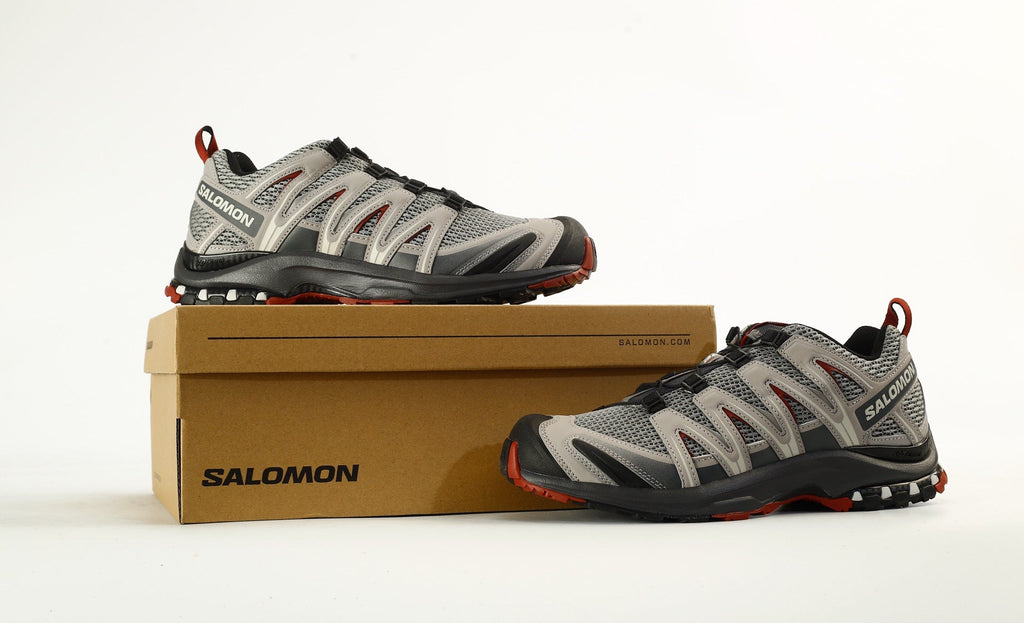Salomon XA PRO 3D "Grey Red" Outdoor Trail Hiking Shoes- outdoor hiking shoes/Women's Shoe Sale / Men's Shoe Sale