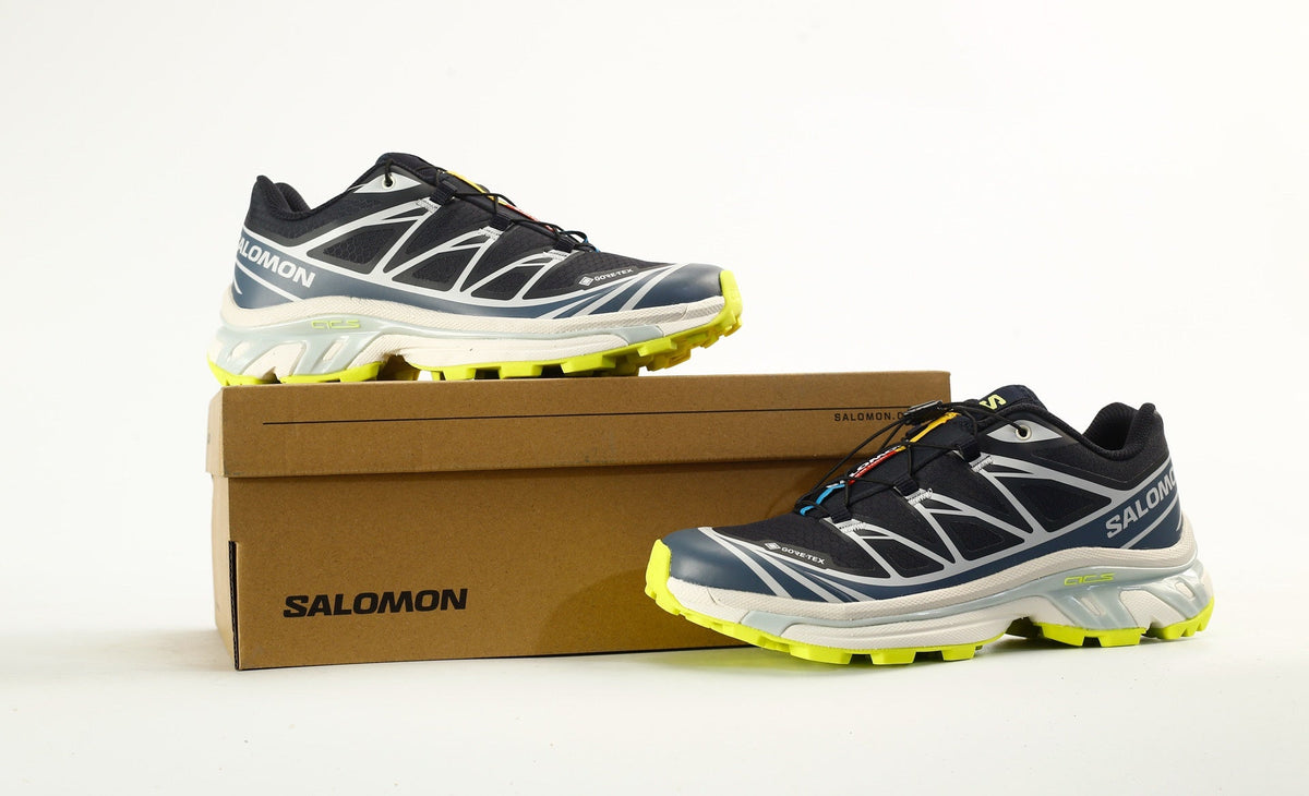 Salomon XT-6 GTX Men's Trail Running Shoes "Dark Blue White Lime"- outdoor hiking shoes/Women's Shoe Sale / Men's Shoe Sale